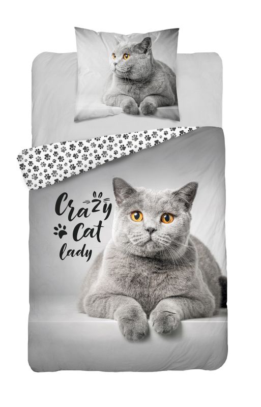 DETEXPOL Obliečky Crazy Cat  Bavlna, 140/200, 70/80 cm