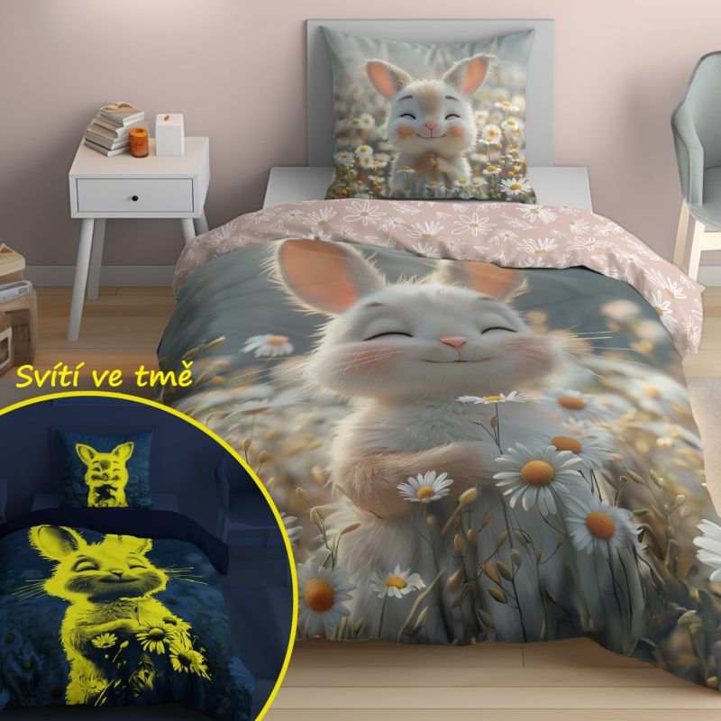 Obliečky Zajačice svietiace 140/200, 70/80