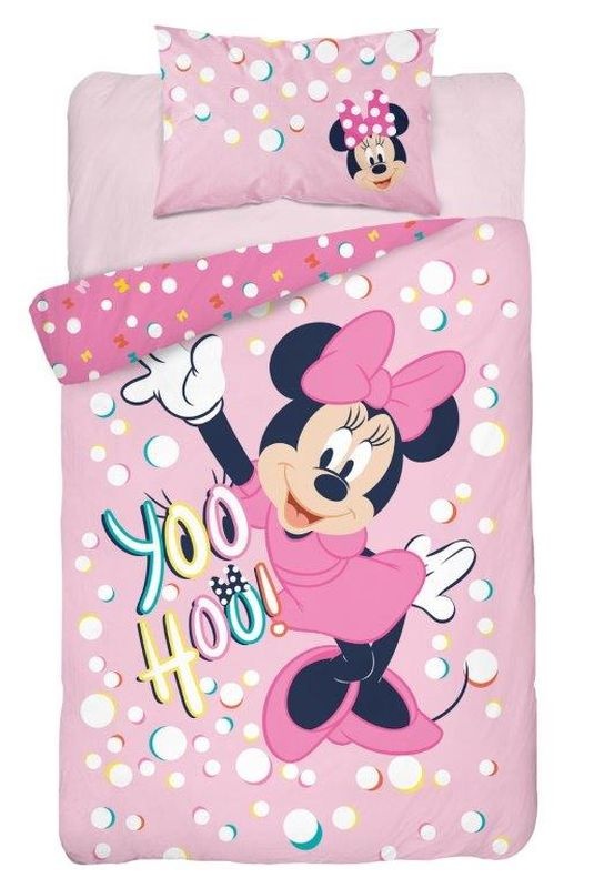Obliečky do postieľky Minnie yoo hoo! ružová  Bavlna, 100/135, 40/60 cm