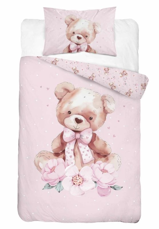 Obliečky do postieľky Macko mašle 100/135, 40/60