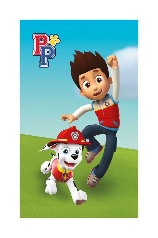 DETEXPOL Detský uterák Paw Patrol Ryder a Marshall  Bavlna - Froté, 50/30 cm