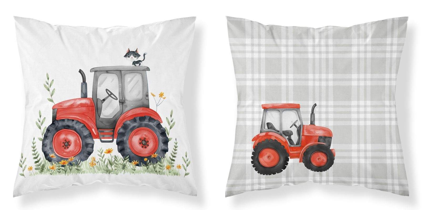 Obliečka na vankúšik Traktor červený 40/40