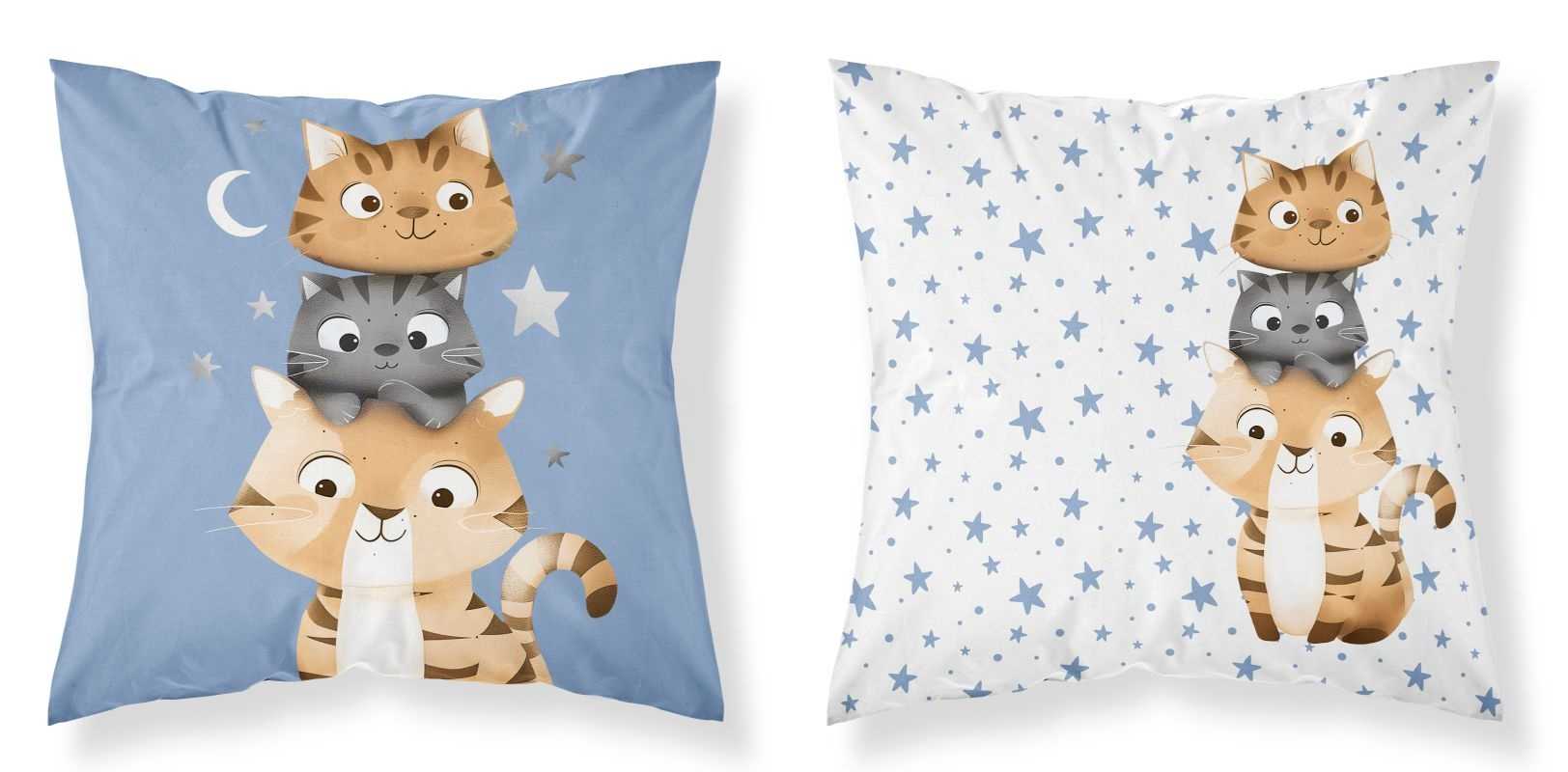 Obliečka na vankúšik Mačičky blue 40/40