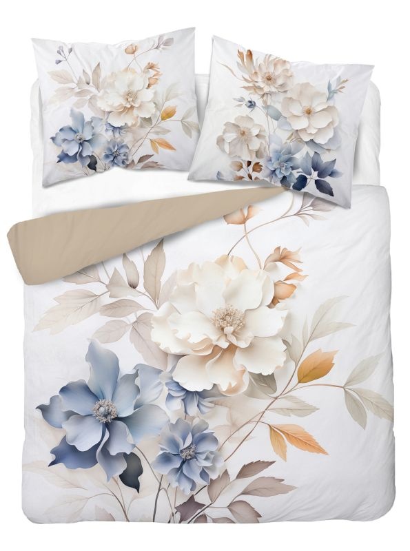 Francúzske obliečky 3D Kvety na bielom micro 220/200, 2x70/80