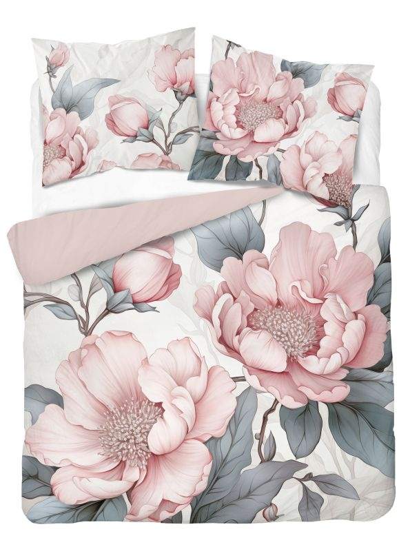 Francúzske obliečky 3D Pivonky ružové micro 220/200, 2x70/80