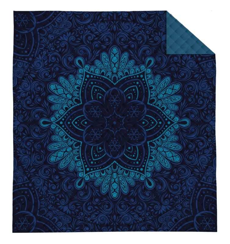 DETEXPOL Prehoz na posteľ Mandala modrá  Polyester, 170/210 cm