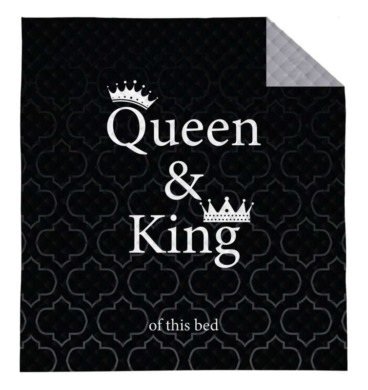 DETEXPOL Prehoz na posteľ Queen and King black  Polyester, 220/240 cm