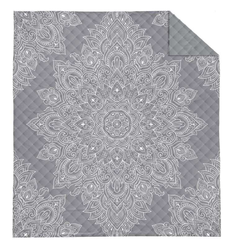 DETEXPOL Prehoz na posteľ Mandala grey  Polyester, 220/240 cm