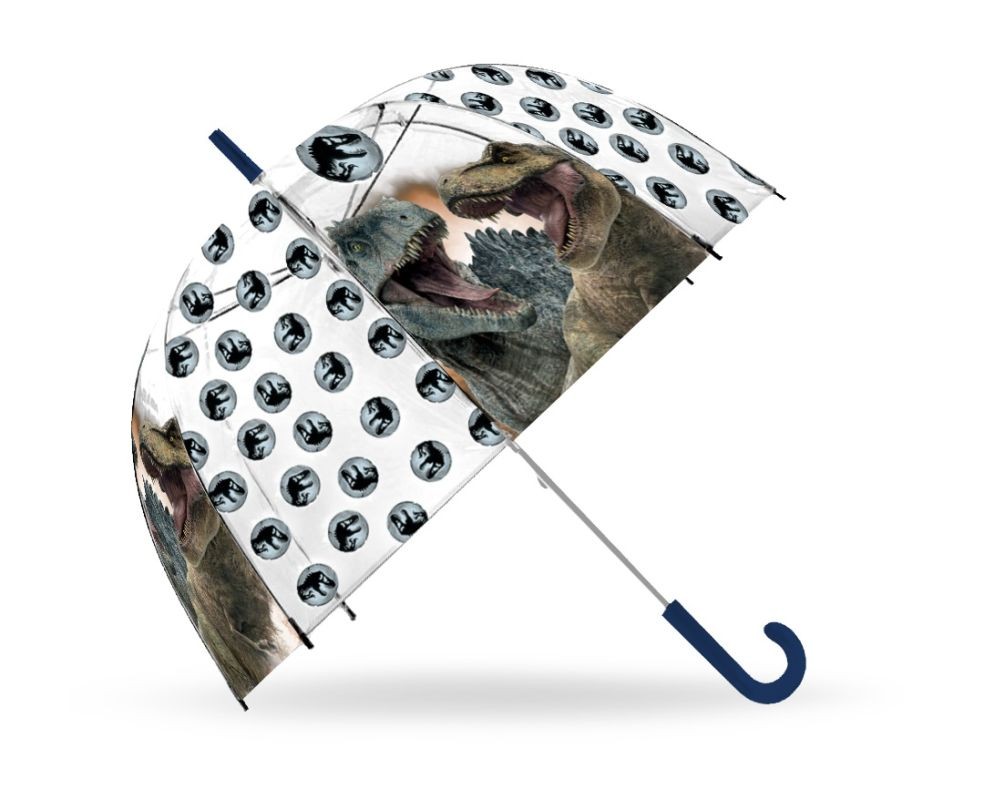 EUROSWAN Priehľadný dáždnik Jurský Svet POE, průměr 70 cm
