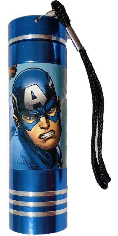 EUROSWAN Detská hliníková LED baterka Avengers blue Hliník, Plast,  9x2,5 cm