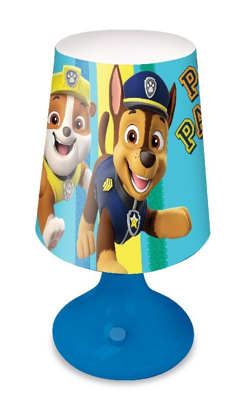 EUROSWAN Nočná stolná LED lampička Paw Patrol Chase a Rubble Plast, 18x9 cm