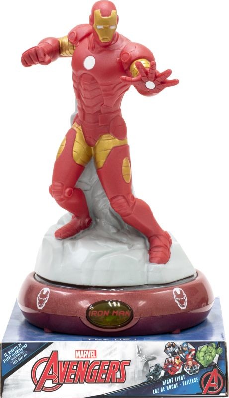 EUROSWAN Nočná stolná LED lampička 3D figurka Avengers Iron Man Plast
