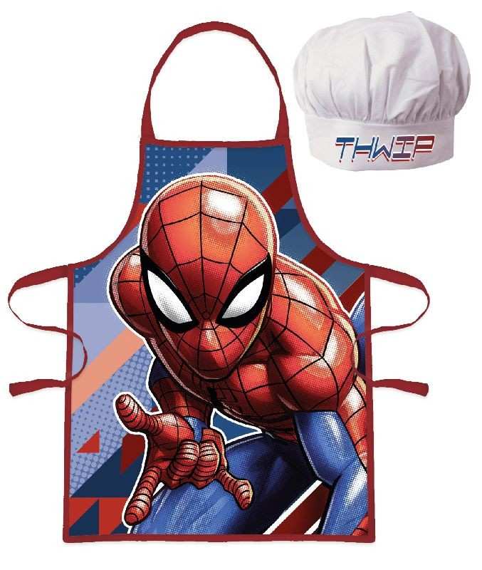EUROSWAN Detská zástera s kuchársku čiapkou Spiderman Polyester, 52x42 cm