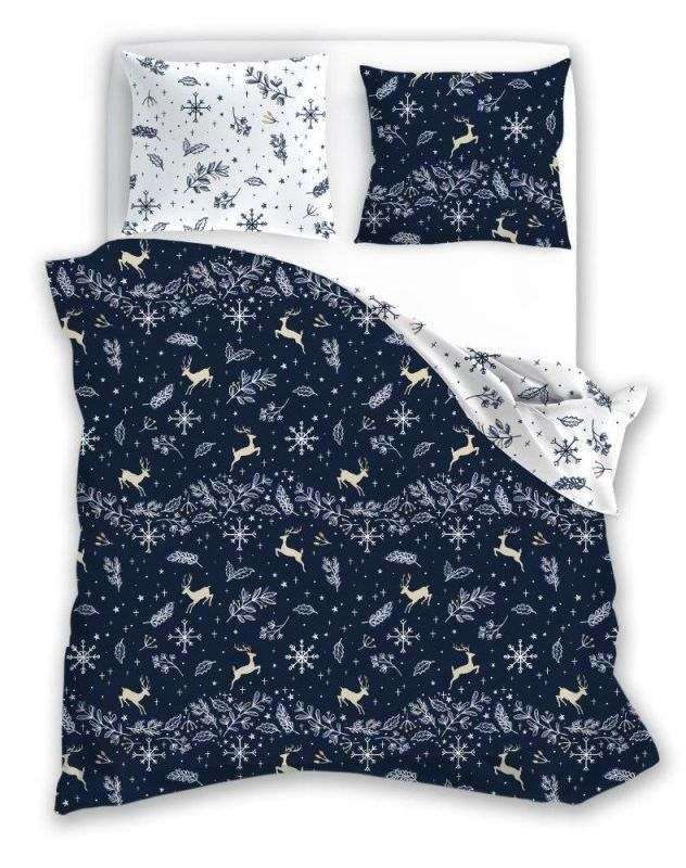 Francúzske Vianočné obliečky Scandic 068 Modré 220/200, 2x70/80