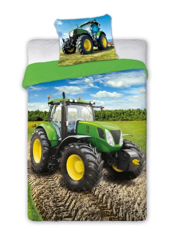 Obliečky Traktor zelený 140/200, 70/90