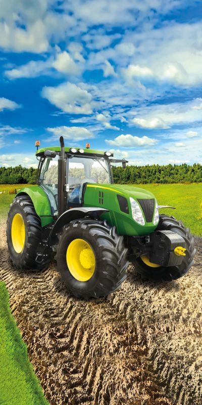Osuška Traktor zelený 70/140