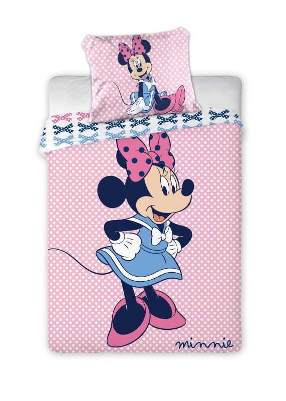 FARO Obliečky do postieľky Minnie mašličky  Bavlna, 100/135, 40/60 cm