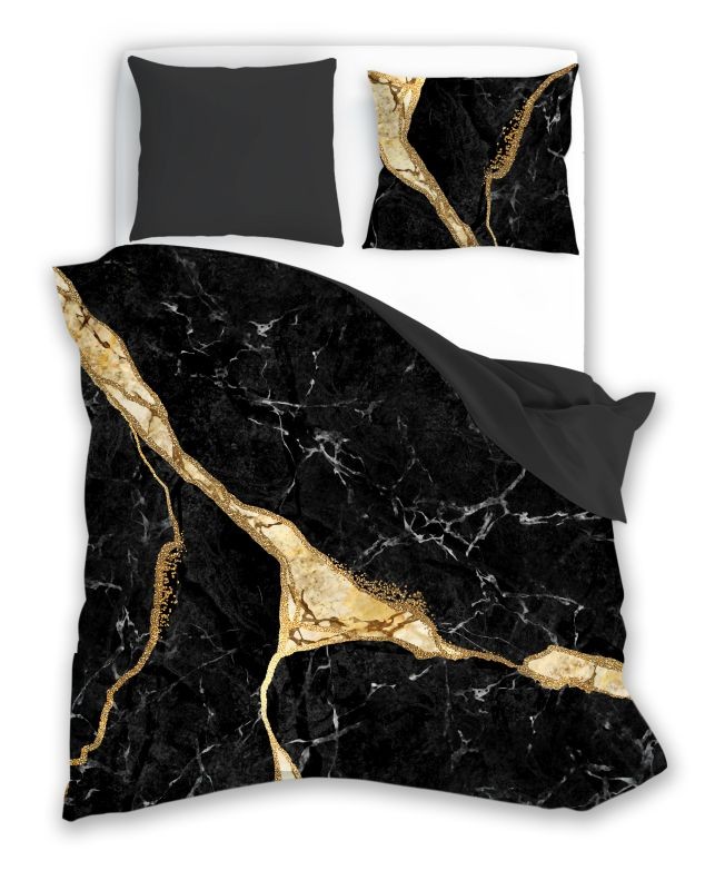 Obliečky bavlnený satén Minerál Black 140/200, 70/90
