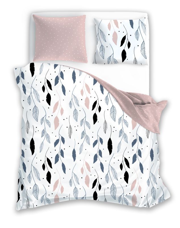 Obliečky Lístky na biele 140/200, 70/90