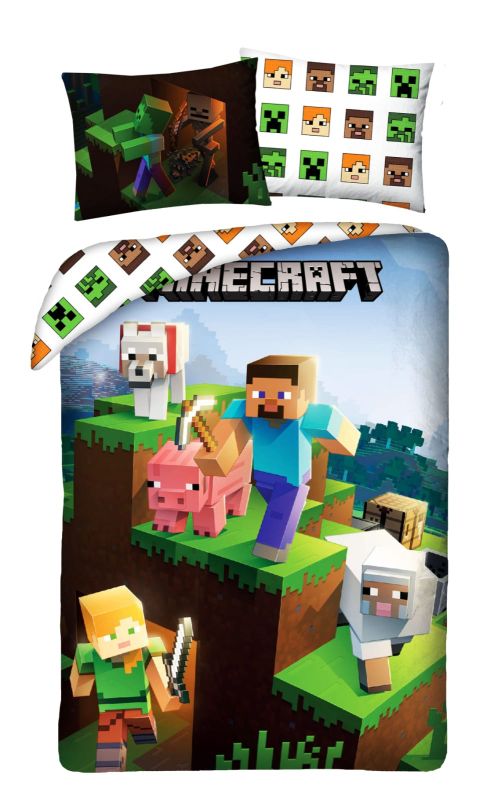 HALANTEX Obliečky Minecraft Farma animals  Bavlna, 140/200, 70/90 cm