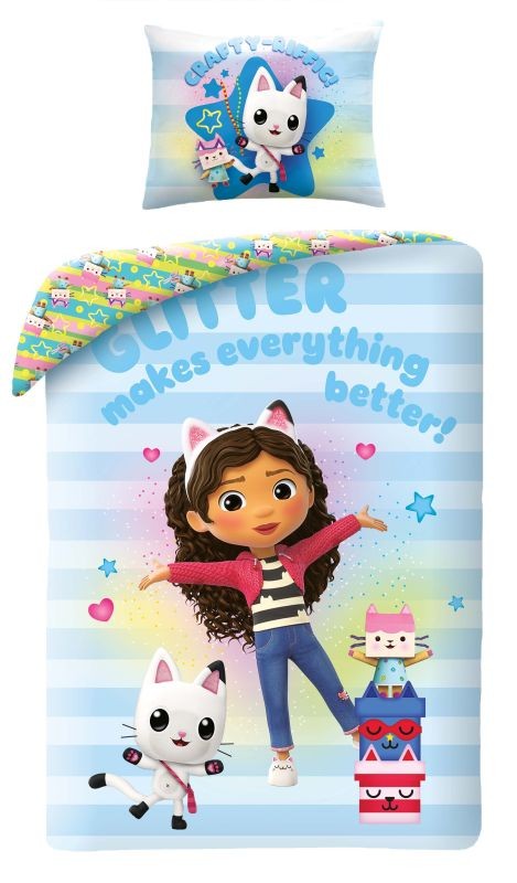 Obliečky Gábinin kúzelný domček glitter 140/200, 70/90