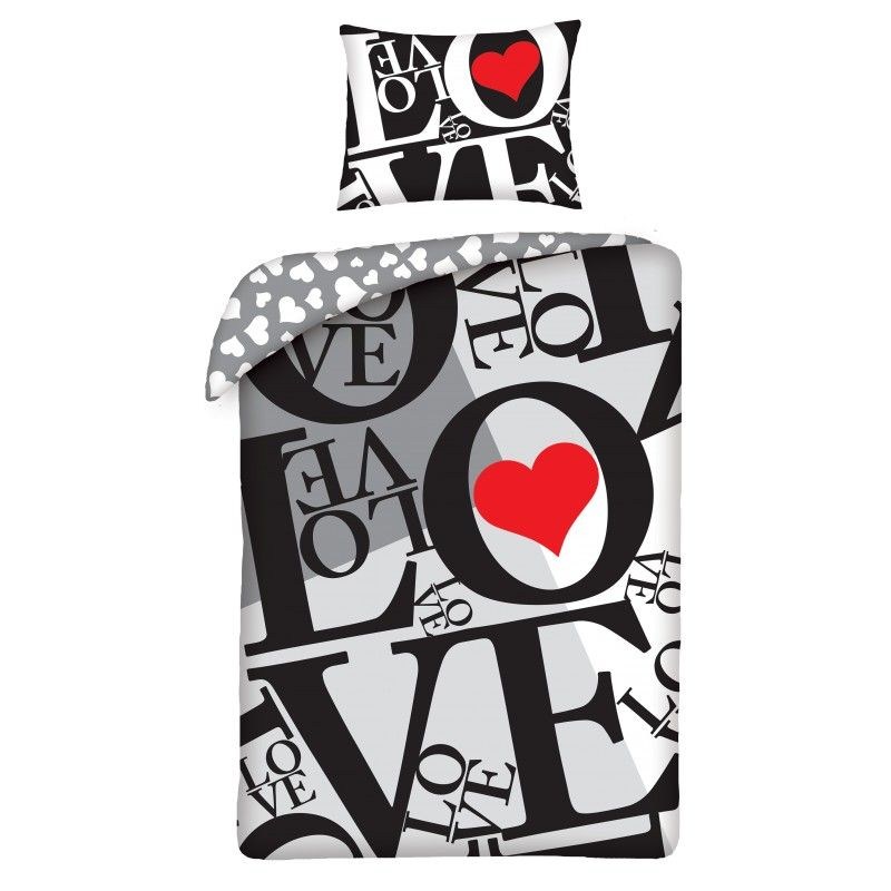 Obliečky Love grey 140/200, 70/90