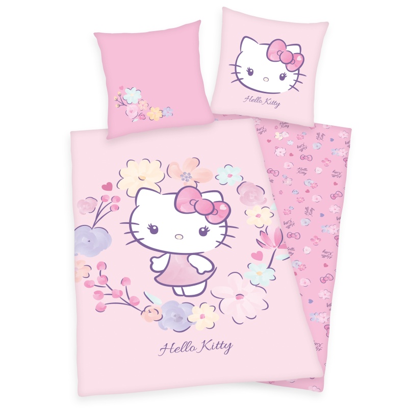 Obliečky Hello Kitty květy 140/200, 70/90