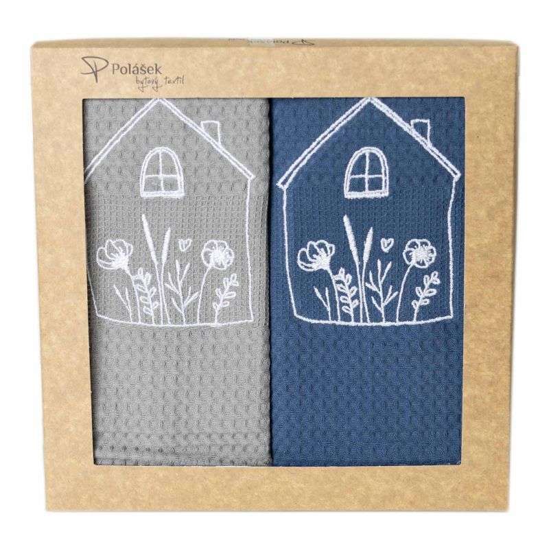 Darčeková sada vaflových vyšívaných utierok 2 ks set 2