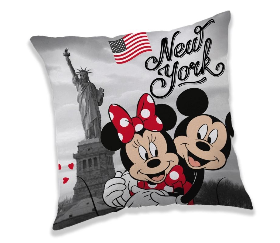 JERRY FABRICS Vankúšik Mickey a Minnie New York  Polyester, 40/40 cm