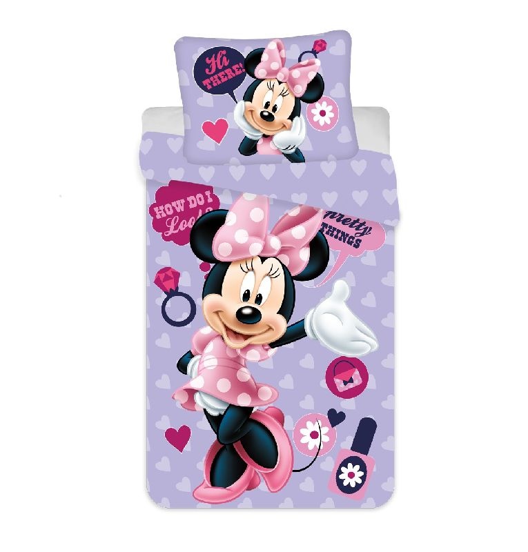 JERRY FABRICS Obliečky Minnie Purple 03 micro Polyester - mikrovlákno, 140/200, 70/90 cm