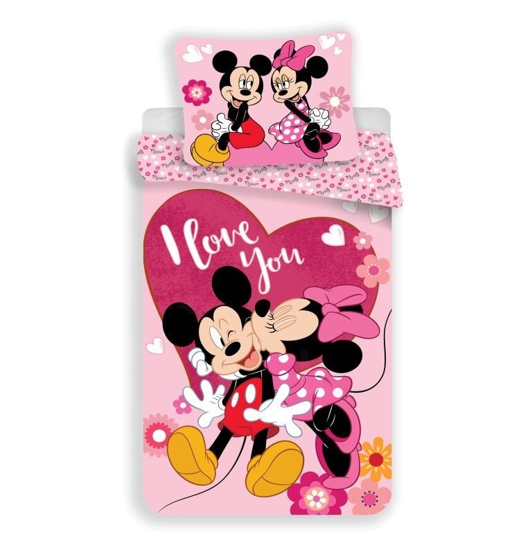 Obliečky Mickey a Minnie Kiss micro 140/200, 70/90