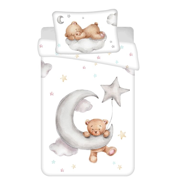Obliečky do postieľky Macko Moon baby 100/135, 40/60