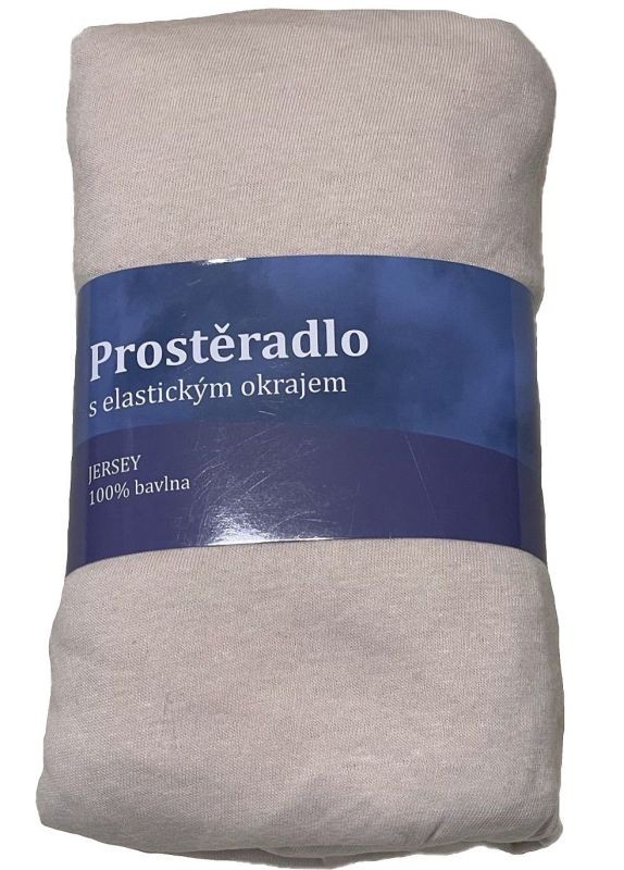 JERRY FABRICS Prostěradlo Jersey Biela káva  Bavlna, 180/200 cm