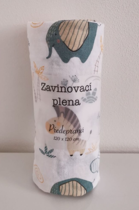 Zavinovacia predpraná plienka s potlačou Africké zvieratá 120/120