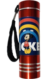 Detská hliníková LED baterka Mickey red