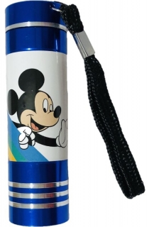 Detská hliníková LED baterka Mickey blue