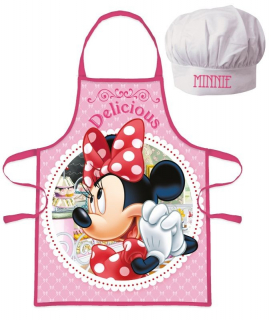Detská zástera s kuchárskou čiapkou Minnie balené na karte