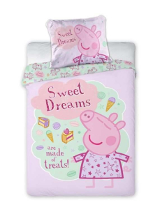 Obliečky do postieľky Peppa Pig pyžamo 100/135, 40/60
