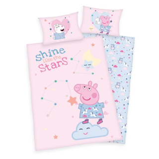 Obliečky do postieľky Peppa Pig Stars Bio Bavlna 100/135, 40/60