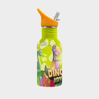 Detská nerezová Termo fľaša na pitie Dinoland green 500 ml