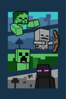 Fleece deka Minecraft Mobs and Shadows 100/150