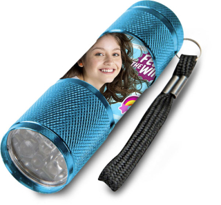Detská hliníková LED baterka Soy Luna azúrová